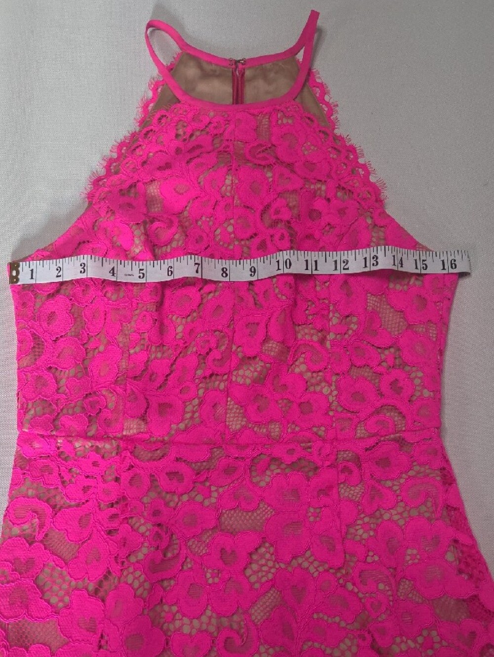 Trina Turk Parry Bright Pink Lace Halter Sheath Dress - Picture 7 of 10